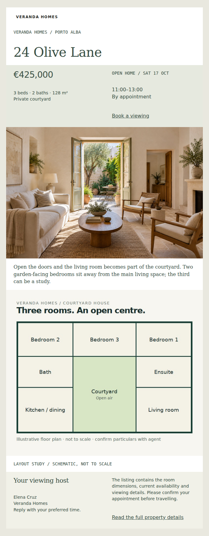 VERANDA HOMES: €425,000. View the courtyard house on Saturday 17 October.